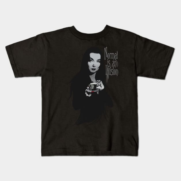 Morticia Addams Kids T-Shirt by DesignCat